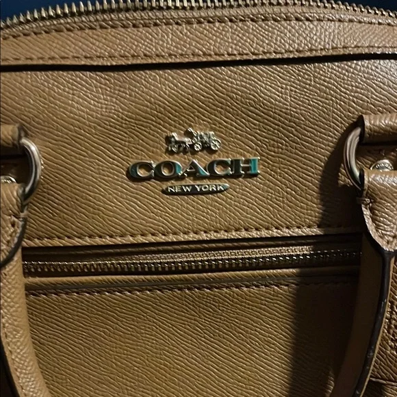 Coach Tan Leather Satchel with Gold Hardware - Picture 6 of 6